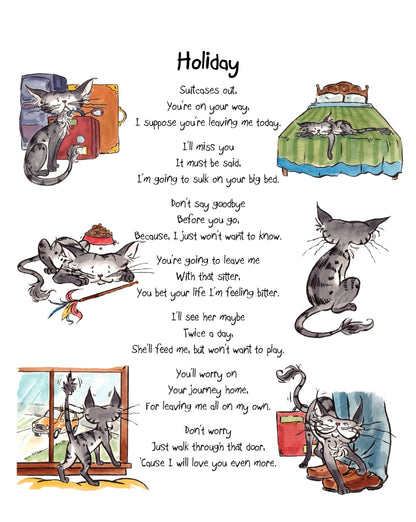 Matisse the Cat's Holiday curious adventure poem. From the Matisse the Cat Tickly Tales series.