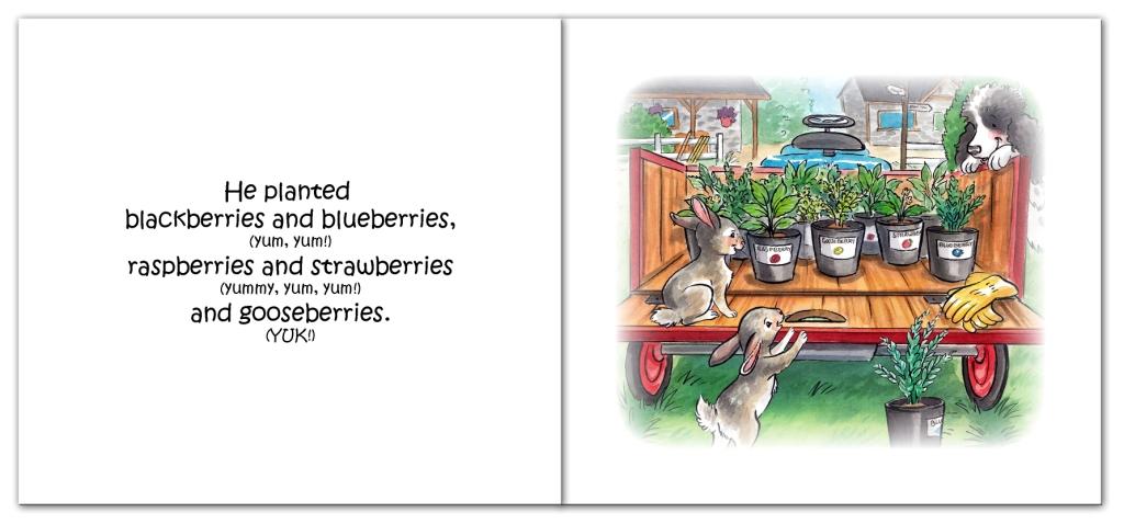 Berry Groling plants on the tractor. A book from The Grolings Secret Tales series by author Amanda Walsh.