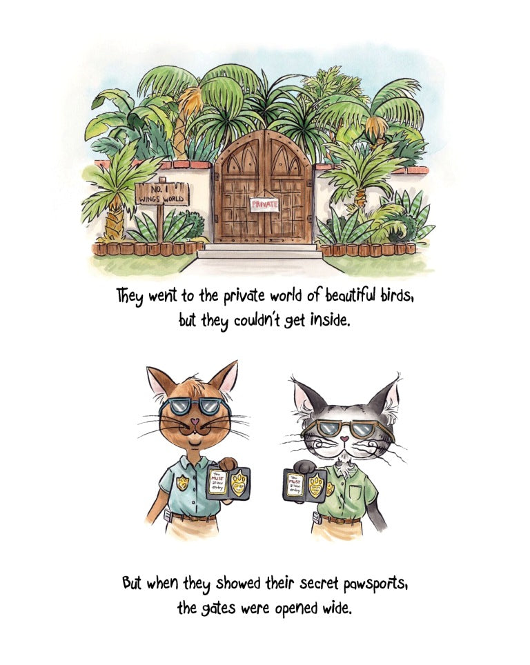 Matisse the Cat showing his secret pawsport. From Matisse and the Secret Pawsport. A children's picture book from 'The Curious Adventures of Matisse the Cat' series.