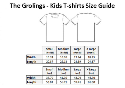 The Grolings – Kids T-shirts Size Guide