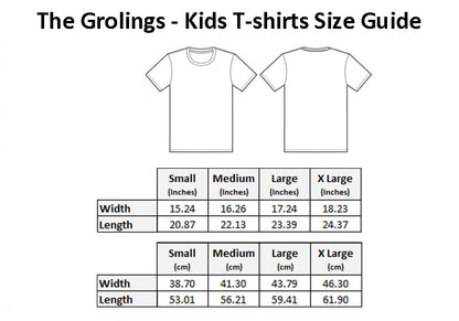 Spud Groling Kids T-shirts Size Guide